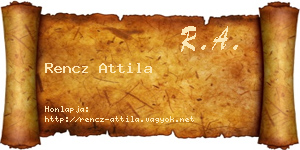 Rencz Attila névjegykártya